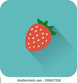 Strawberry icon. Flat design style modern vector illustration