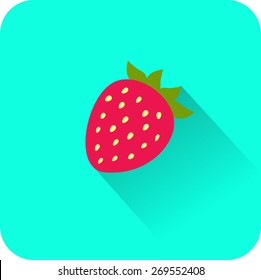 Strawberry icon. Flat design style modern vector illustration