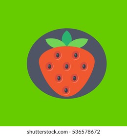 strawberry icon flat disign