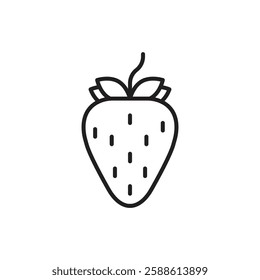 Strawberry icon Flat illustration sign