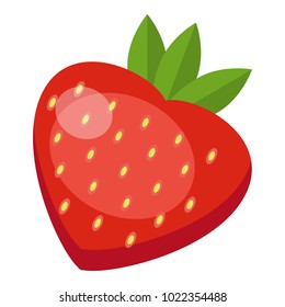 Strawberry icon. Flat illustration of strawberry vector icon for web