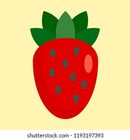 Strawberry icon. Flat illustration of strawberry vector icon for web design
