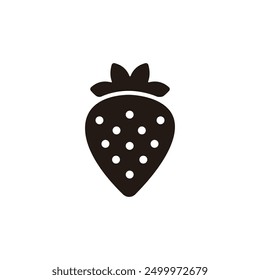 Strawberry icon. Flat silhouette version.