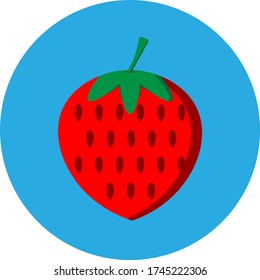 The strawberry icon flat style eps 10 for your web and mobile design