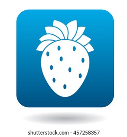 Strawberry icon in flat style on a white background