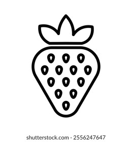 strawberry icon Flat symbol set outline