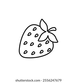 strawberry icon Flat symbol set outline