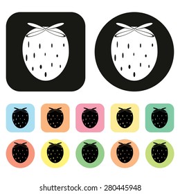 Strawberry icon. Fruit icon