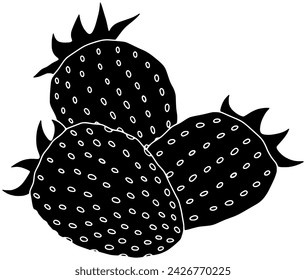 strawberry icon fruit logo of plant illustration leaf for tree vector nature silhouette and green shape garden as food to organic branch graphic leaves background healthy or growth of red