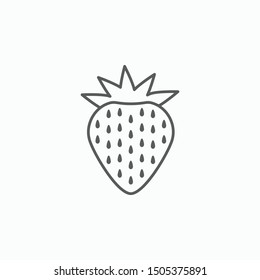 strawberry icon, fruit vector illustration
