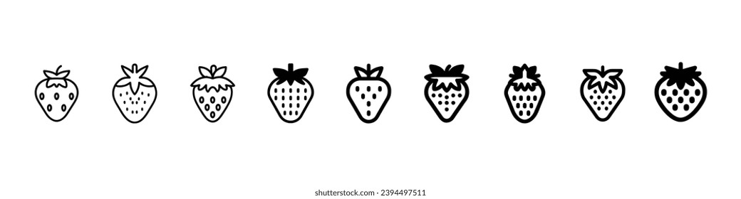 Strawberry icon,  strawberry fruit and vegetables outline icon, strawberries fruit icon. Garden strawberry fruit or strawberries, Strawberry Icon Vector Sign And Symbols.