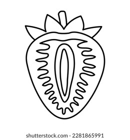 Strawberry icon. Garden strawberry fruit. Vector Illustration.
