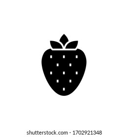 strawberry icon glyph design vector illustration. isolated on white background