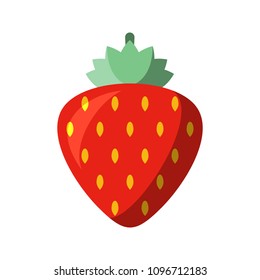 Strawberry icon isolated on white background. Flat style vector illustration