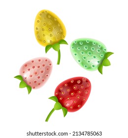 Strawberry icon isolated on white. Vector illustration.