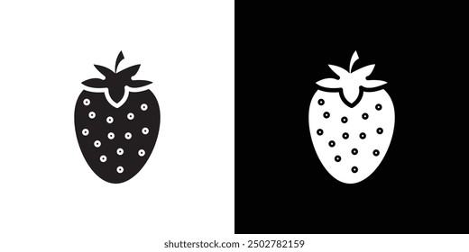 strawberry icon line art vector