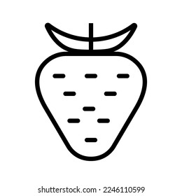Strawberry icon line isolated on white background. Black flat thin icon on modern outline style. Linear symbol and editable stroke. Simple and pixel perfect stroke vector illustration