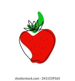 Strawberry icon in line style, isolated on a white background. Healthy food. Vector illustration