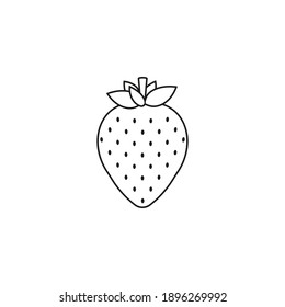 Strawberry icon. Line style. Vector illustration. 
