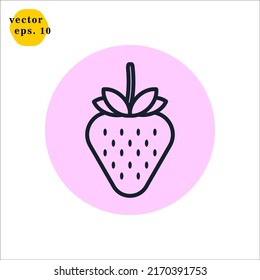 Plantilla de vectores de diseño de logotipo de icono de fresa