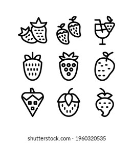 strawberry icon or logo isolated sign symbol vector illustration - Collection of high quality black style vector icons
