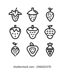 strawberry icon or logo isolated sign symbol vector illustration - Collection of high quality black style vector icons
