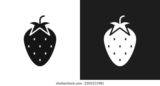 Strawberry icon logo set vector