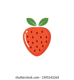 strawberry icon logo vector illustration design