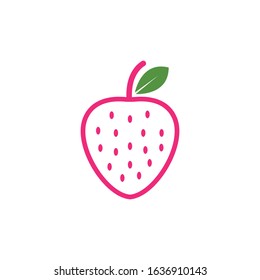 strawberry icon logo vector illustration design