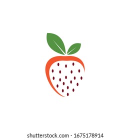 strawberry icon logo vector illustration design