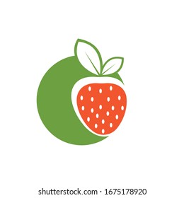 Erdbeersymbol Logo Vektorillustration Design