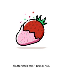 Strawberry icon in mbe style, vector