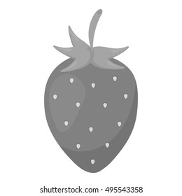 Strawberry icon monochrome. Singe fruit icon.
