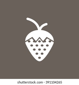  Strawberry Icon on Dark Gray Color. Eps-10.