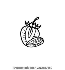 icono de fresa sobre fondo blanco. Perfecto uso para web, patrón, diseño, icono, ui, ux, etc.