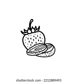 strawberry icon on white background. Perfect use for web, pattern, design, icon, ui, ux, etc.
