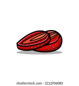Strawberry icon on white background