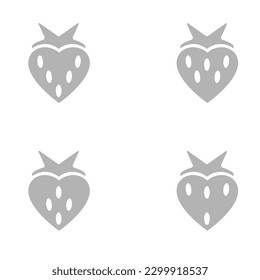 Erdbeersymbol auf weißem Hintergrund, Vektorgrafik
