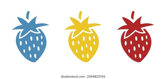 Strawberry icon on a white background, vector illustration