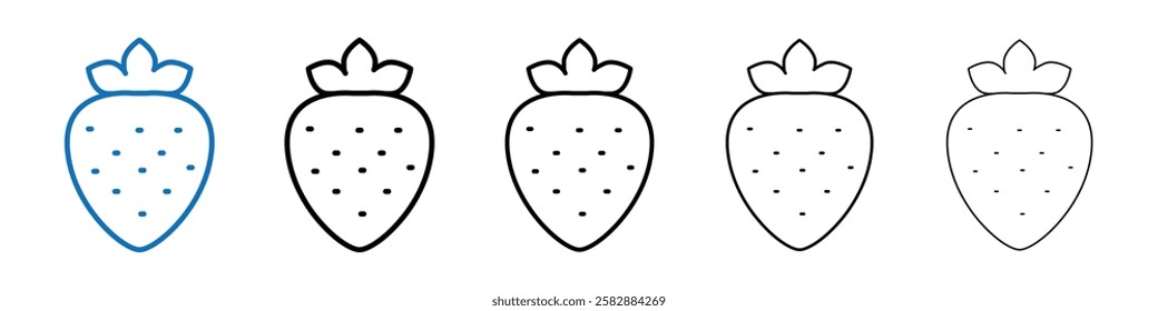 Strawberry icon Outline vector logo for web ui