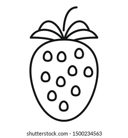 Strawberry icon. Outline strawberry vector icon for web design isolated on white background