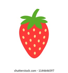 Strawberry icon. Red strawberry isolated on white background. Vector illustration