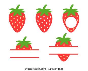 Strawberry icon. Red strawberry isolated on white background. Vector illustration