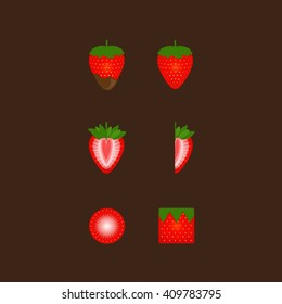 Strawberry icon set