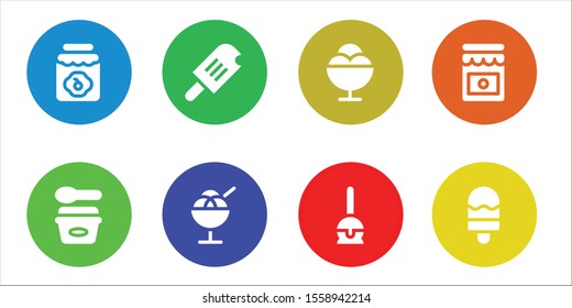 strawberry icon set. 8 filled strawberry icons.  Collection Of - Jam, Ice cream, Cake pop icons