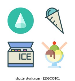 strawberry icon set. vector set about ice cream and cone icons set.