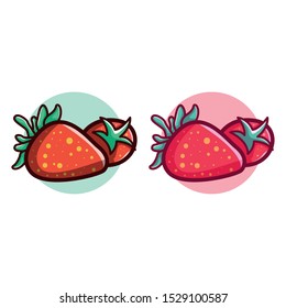 Strawberry Icon set vector illustration with variant color and clean background
