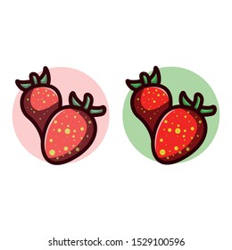 Strawberry Icon set vector illustration with variant color and clean background