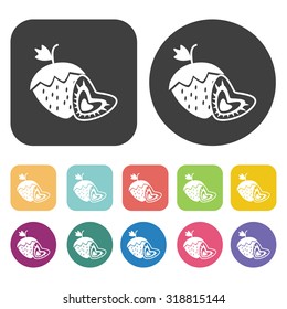 strawberry icon set. Vector Illustration eps10