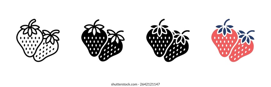 Strawberry icon sheet multiple style collection